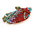 Statement Crystal Fish Brooch In Gold Tone (Red/ Lavender/ Light Blue/ AB) - 47mm Across - view 5