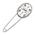 Large Clear Crystal White Faux Pearl Open Oval Safety Pin Brooch In Silver Tone - 70mm L - view 7