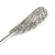 Silver Tone Clear Crystal Wing Lapel, Hat, Suit, Tuxedo, Collar, Scarf, Coat Stick Brooch Pin - 60mm L - view 3