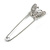 Clear Crystal Butterfly Safety Pin In Silver Tone - 80mm L - view 7