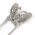 Clear Crystal Butterfly Safety Pin In Silver Tone - 80mm L - view 5