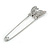 Clear Crystal Butterfly Safety Pin In Silver Tone - 80mm L - view 8