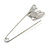 Clear Crystal Butterfly Safety Pin In Silver Tone - 80mm L - view 6