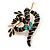 Black Enamel Curled Snake on Branch In Gold Tone - 50mm Across - view 4