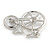 Clear Crystal Bicycle Brooch In Silver Tone Metal - 45mm Across - view 5