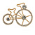 Clear Crystal Bicycle Brooch In Gold Tone Metal - 45mm Across