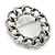 Vintage Inspired Textured Wreath Brooch In Aged Silver Tone Metal - 45mm Diameter - view 3