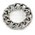 Vintage Inspired Textured Wreath Brooch In Aged Silver Tone Metal - 45mm Diameter - view 4
