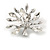 Small Clear Crystal Tree Brooch In Silver Tone - 35mm Across - view 3