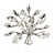 Small Clear Crystal Tree Brooch In Silver Tone - 35mm Across