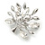 Small Clear Crystal Tree Brooch In Silver Tone - 35mm Across - view 4