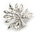 Small Clear Crystal Tree Brooch In Silver Tone - 35mm Across - view 5