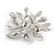 Small Clear Crystal Tree Brooch In Silver Tone - 35mm Across - view 6
