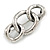 Vintage Inspired Triple Chain Link Brooch In Aged Silver Tone Metal - 45mm Across - view 3