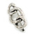 Vintage Inspired Triple Chain Link Brooch In Aged Silver Tone Metal - 45mm Across - view 5