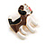Brown/Black/White Enamel Beagle Puppy Dog Brooch in Gold Tone - 30mm Across - view 6
