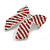 Large Enamel Crystal Bow Brooch (Red) - 65mm Across - view 2
