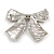 Large Enamel Crystal Bow Brooch (Red) - 65mm Across - view 4