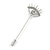 Silver Tone Clear Crystal Evil Eye Lapel, Hat, Suit, Tuxedo, Collar, Scarf, Coat Stick Brooch Pin - 60mm L - view 5