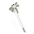 Silver Tone Clear Crystal Glass Pearl Dragonfly Lapel, Hat, Suit, Tuxedo, Collar, Scarf, Coat Stick Brooch Pin - 65mm L