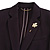 Gold Tone Clear Crystal Assymetrical Flower Lapel, Hat, Suit, Tuxedo, Collar, Scarf, Coat Stick Brooch Pin - 65mm L - view 4