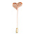 Rose Gold Tone Clear Crystal Asymmetrical Heart Lapel, Hat, Suit, Tuxedo, Collar, Scarf, Coat Stick Brooch Pin - 65mm L