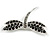Classic Black Crystal Dragonfly Brooch In Silver Tone - 60mm Across - view 4