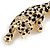 Large Gold Tone Black Enamel Crystal Leopard Brooch - 10cm Long - view 6
