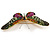 Statement Multicoloured Crystal Butterfly Brooch In Gold Tone - 85mm Across - view 5