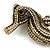 Black/ Ab Crystal Seahorse Brooch in Aged Gold Tone Metal - 70mm Tall - view 5