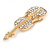 Gold Tone Clear Crystal Cello Violin Viola  Music Brooch - 60mm Long - view 5