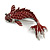 Large Red/ Grey Enamel Koi Fish Brooch In Silver Tone - 75mm Long