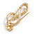 AB Crystal Treble Clef Safety Pin Brooch In Gold Tone - 50mm Long - view 5