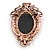 Vintage Inspired Purple Crystal Oval Lilac Acrylic Cameo In Bronze Tone Metal - 65mm L - view 5