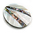 40mm L/Round Sea Shell Brooch/Silver/Natural/Abalone Shades/ Handmade/ Slight Variation In Colour/Natural Irregularities - view 6