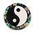 40mm L/Round Sea Shell Yin Yang Brooch/Black/White/Abalone Shades/ Handmade/ Slight Variation In Colour/Natural Irregularities