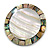 40mm L/Round Sea Shell Brooch/Silvery/Natural/Abalone Shades/ Handmade/ Slight Variation In Colour/Natural Irregularities - view 2