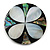 40mm L/Round Flower Motif Sea Shell Brooch/Black/Silvery/Abalone Shades/ Handmade/ Slight Variation In Colour/Natural Irregularities
