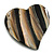 40mm L/Heart Shape Sea Shell Brooch/Black/Brown/Natural Shades/ Handmade/ Slight Variation In Colour/Natural Irregularities - view 2