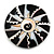 40mm L/Round Sea Shell Brooch/Black/White/Cream Shades/ Handmade/ Slight Variation In Colour/Natural Irregularities