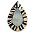 45mm L/Teardrop Shape Sea Shell Brooch/ Grey/Black/White Shades/ Handmade/ Slight Variation In Colour/Natural Irregularities