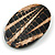 45mm L/Oval Sea Shell Brooch/Brown/Black Colours/ Handmade/Slight Variation In Colour/Natural Irregularities - view 5