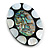 45mm L/Oval Sea Shell Brooch/ Silver/Black/Abalone Colours/ Handmade/Slight Variation In Colour/Natural Irregularities - view 2
