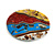 45mm L/Oval Sea Shell Brooch/Multicoloured/ Handmade/Slight Variation In Colour/Natural Irregularities - view 4
