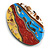 45mm L/Oval Sea Shell Brooch/Multicoloured/ Handmade/Slight Variation In Colour/Natural Irregularities - view 2