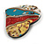 40mm L/Heart Shape Sea Shell Brooch/Multicoloured/ Handmade/ Slight Variation In Colour/Natural Irregularities - view 4