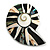 40mm L/Shell Shape Sea Shell Brooch/Caramel/Black/White/Abalone Shades/ Handmade/ Slight Variation In Colour/Natural Irregularities - view 2