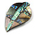 45mm L/Leaf Shape Sea Shell Brooch/Natural/Abalone Shades/ Handmade/ Slight Variation In Colour/Natural Irregularities - view 5