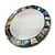 40mm L/Round Sea Shell Brooch/Silver/Grey/Abalone Shades/ Handmade/ Slight Variation In Colour/Natural Irregularities - view 4