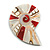 40mm L/Shell Shape Sea Shell Brooch/Caramel/Red/White Shades/ Handmade/ Slight Variation In Colour/Natural Irregularities